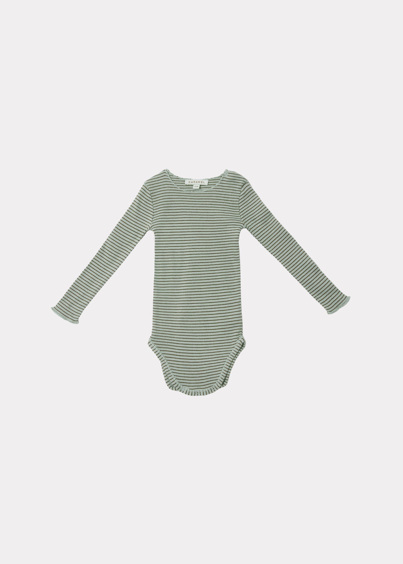 Hanau Baby Romper, Mint Chocolate Stripe