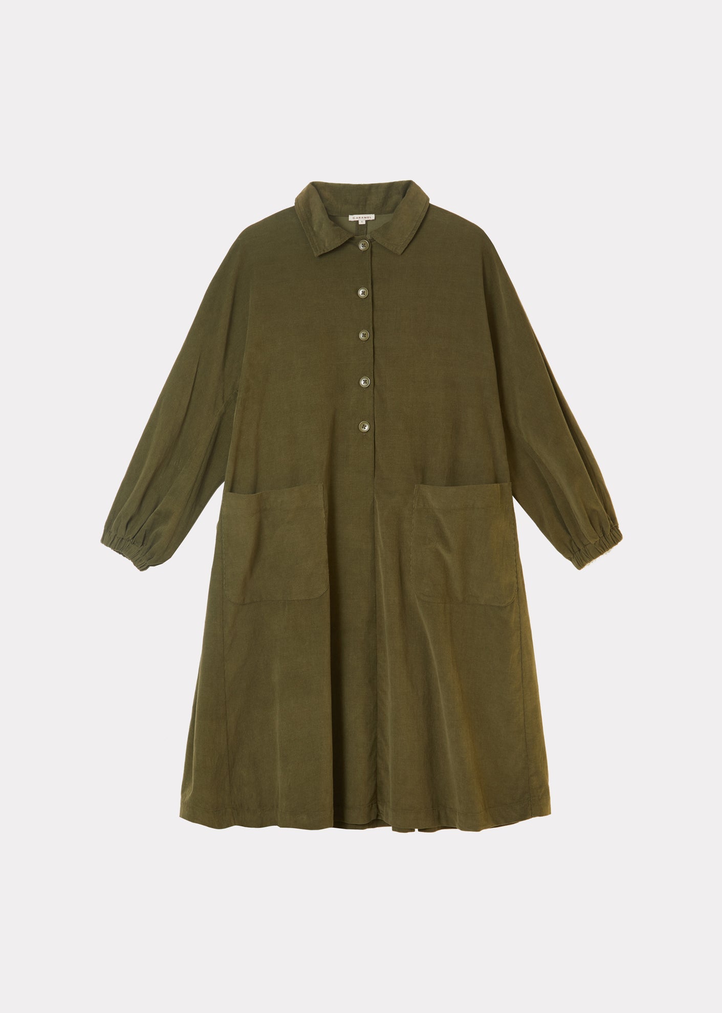 Caramel | Flared Shirt Dress, Olive