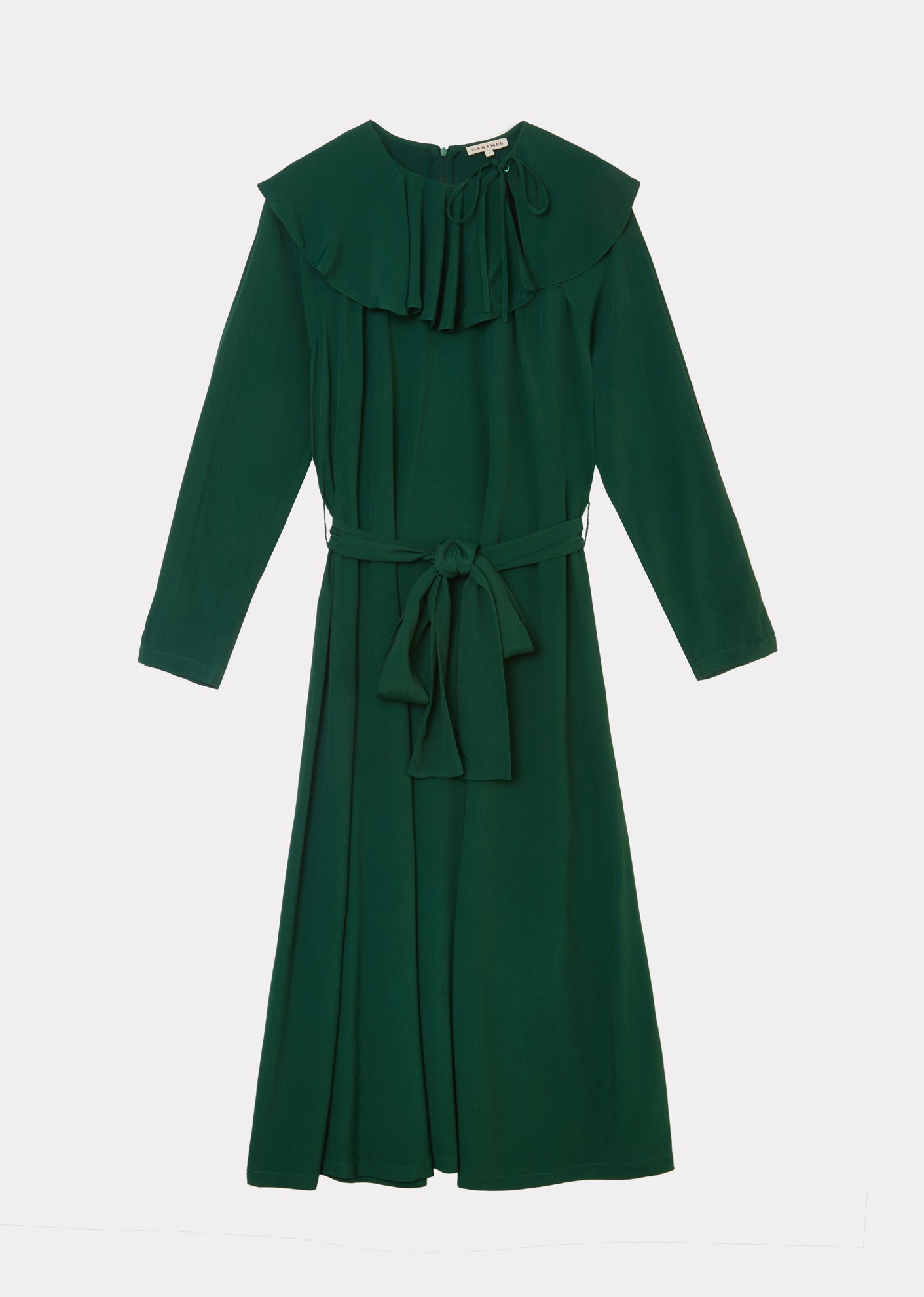 Caramel | Frill Dress, Bottle Green