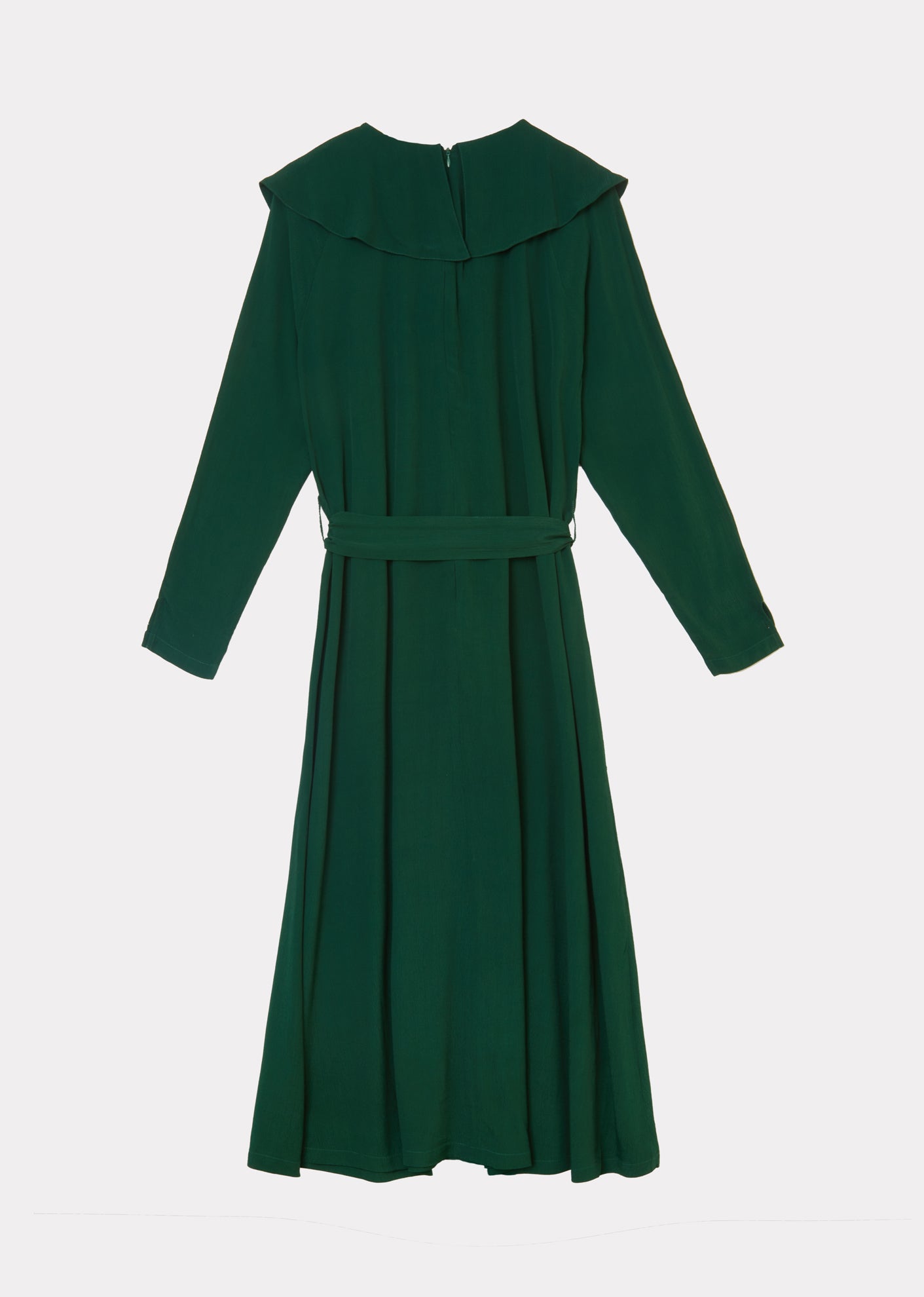 Caramel | Frill Dress, Bottle Green