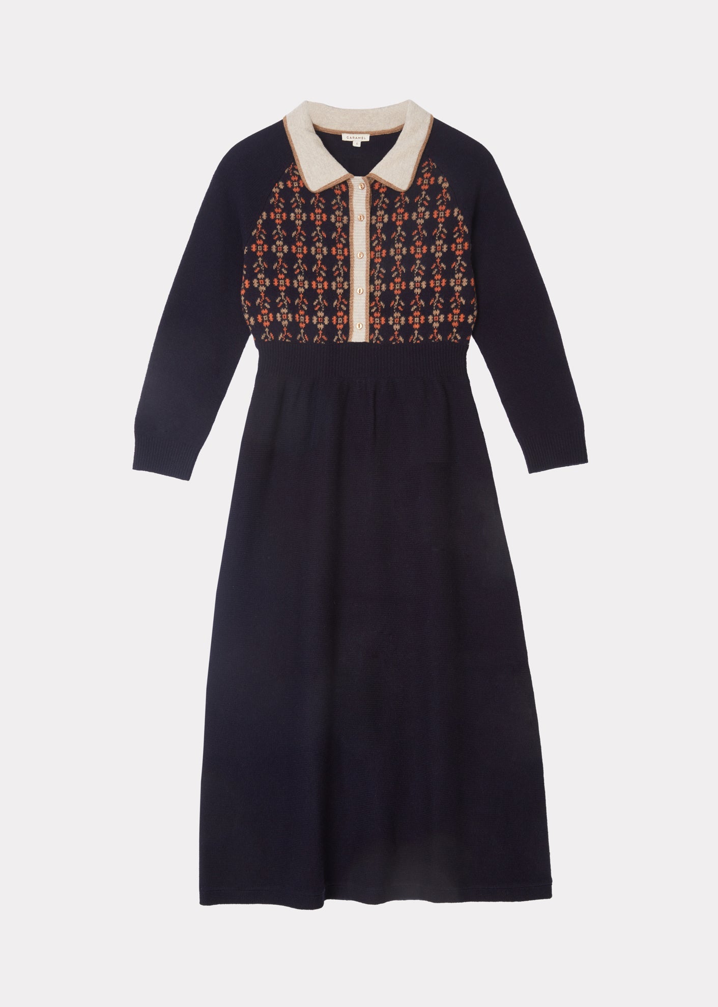 Caramel | Jacquard Knit Dress, Midnight