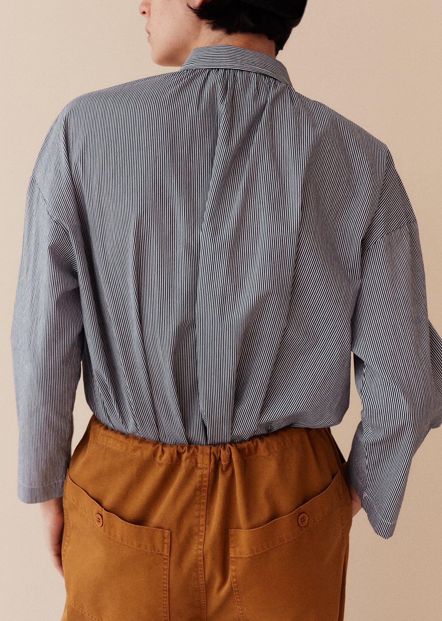 Caramel | Collar Shirt, Navy Stripe