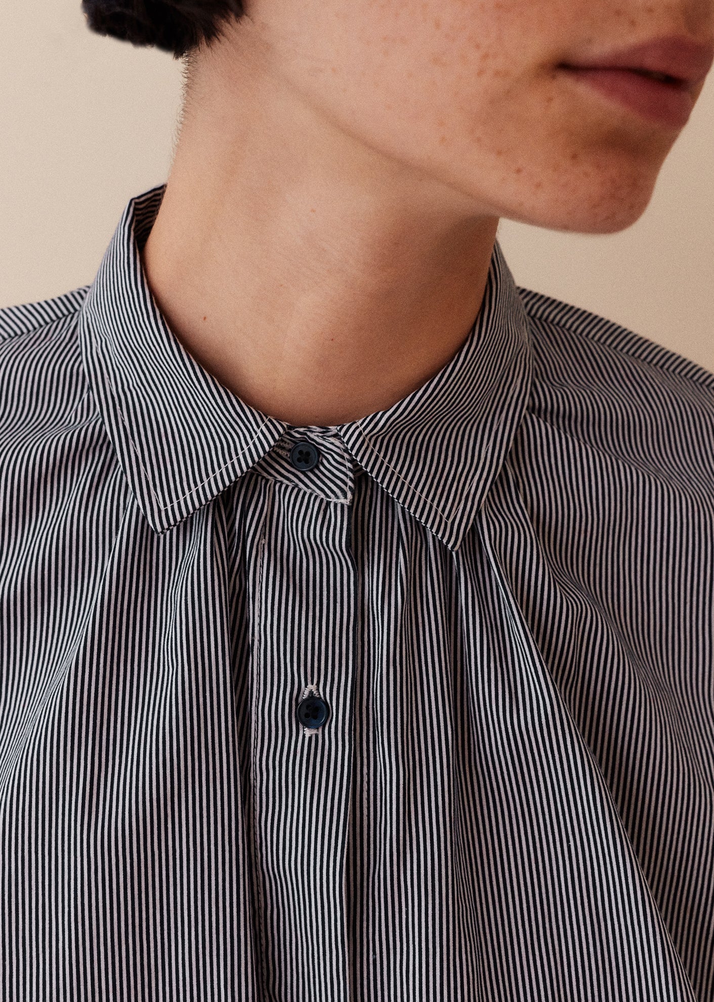 Caramel | Collar Shirt, Navy Stripe