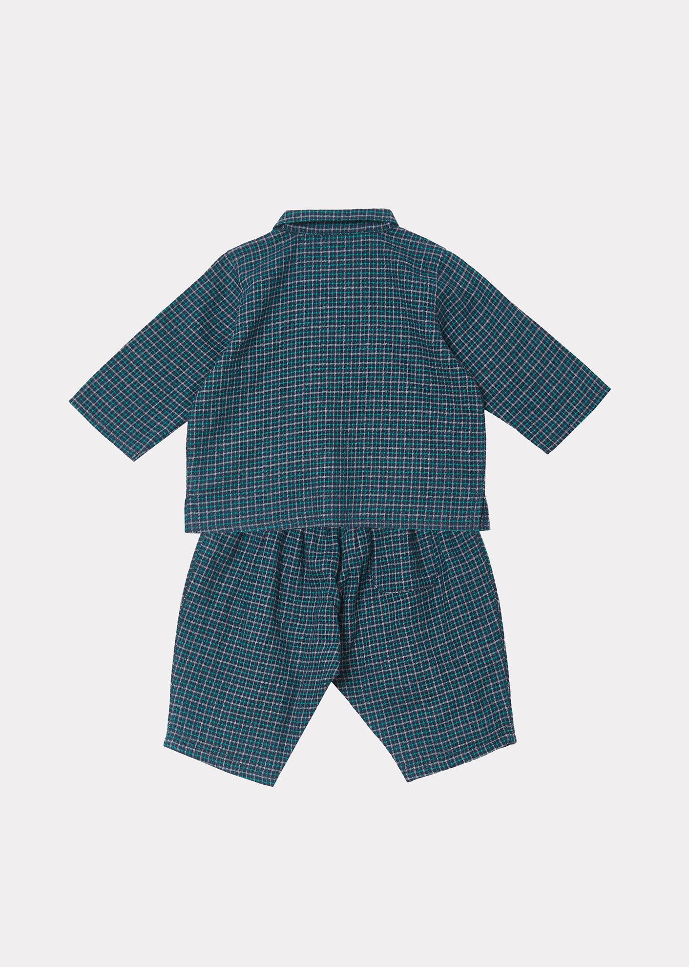 Flollis Baby Set, Blue Green Check