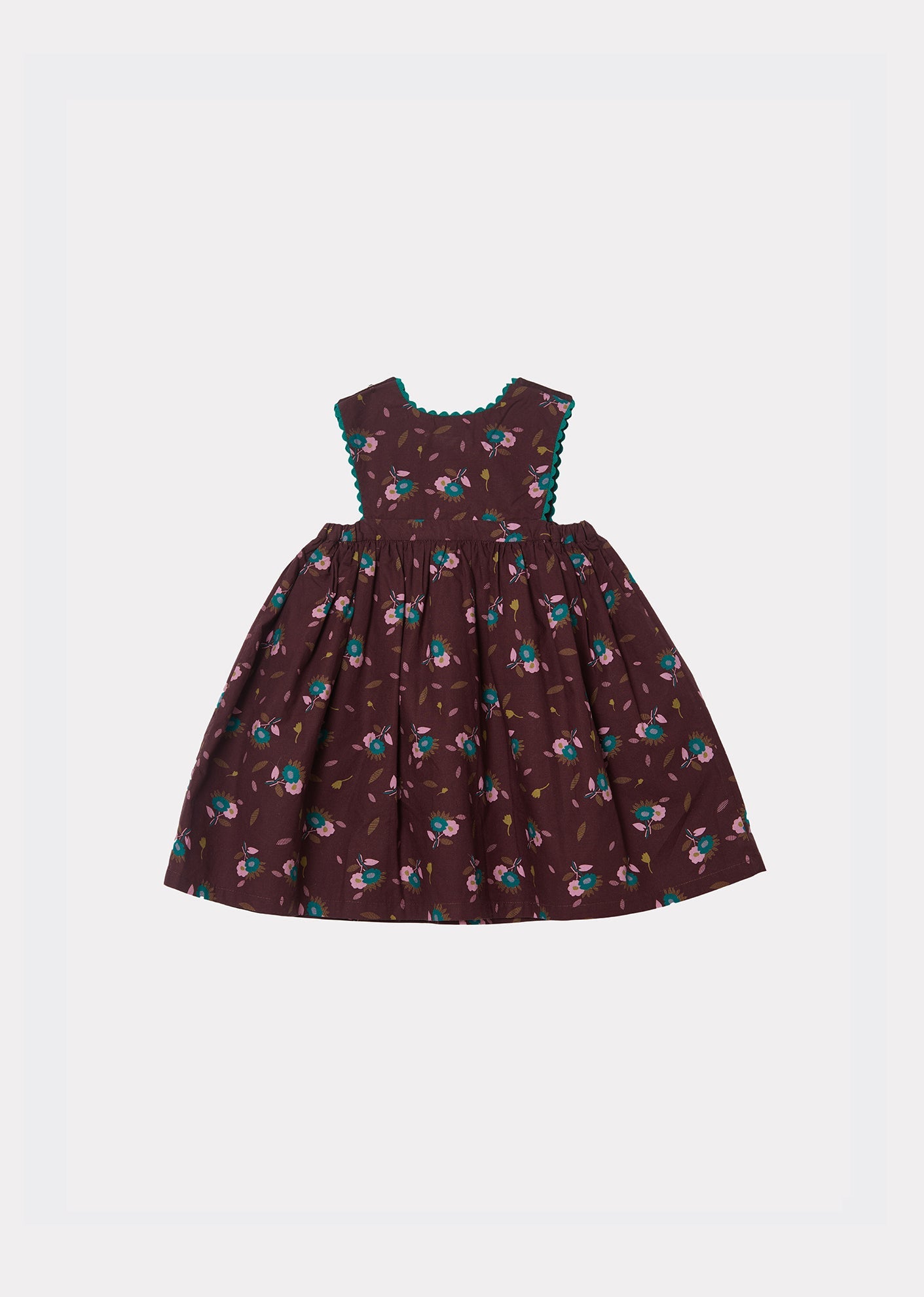 Jupiter Baby Dress, Brown Thistle Print