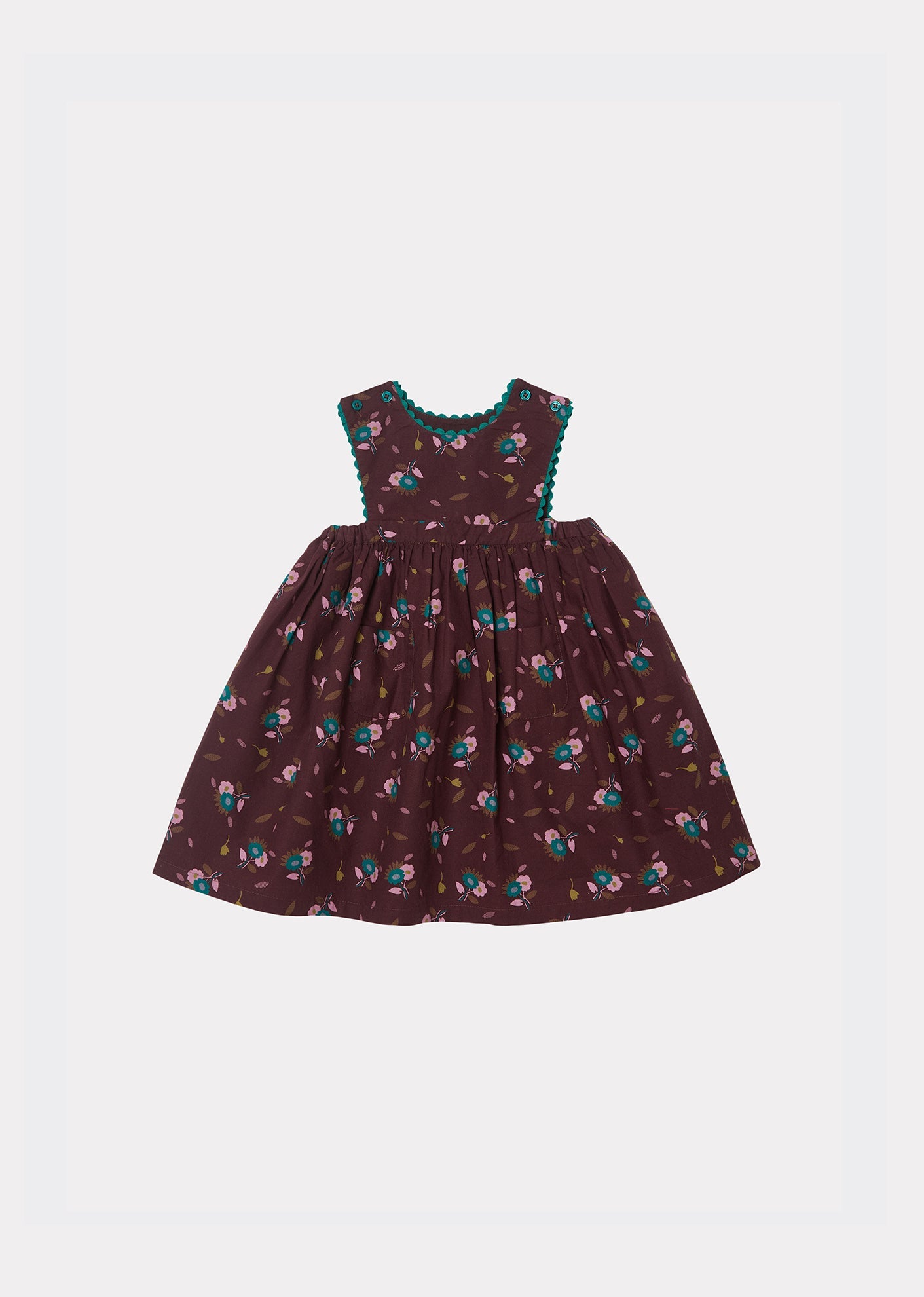 Jupiter Baby Dress, Brown Thistle Print