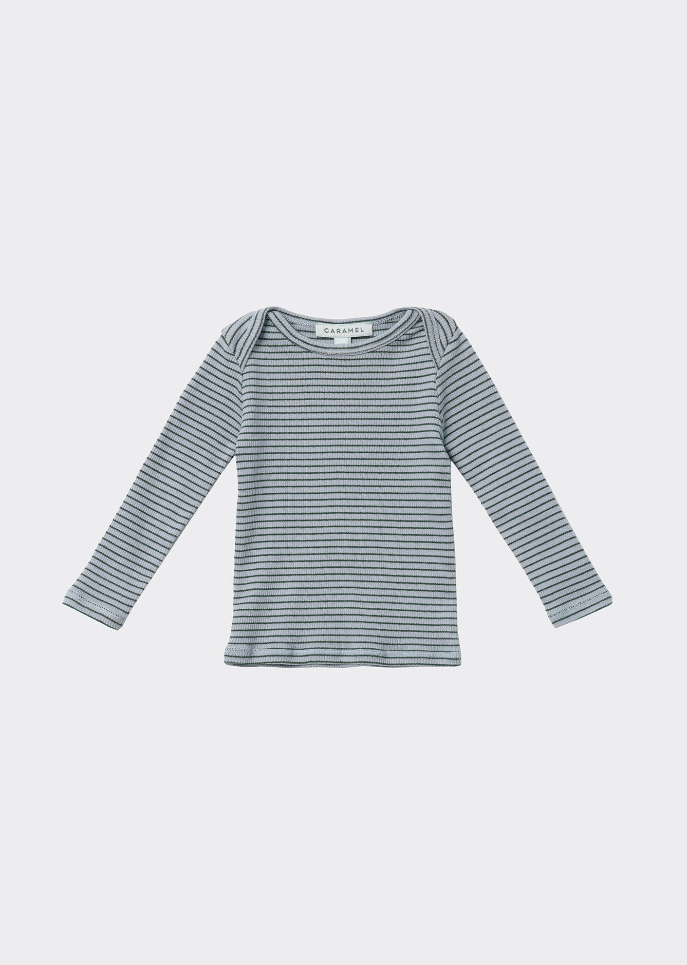 Kishon Baby T-Shirt, Mint Chocolate Stripe