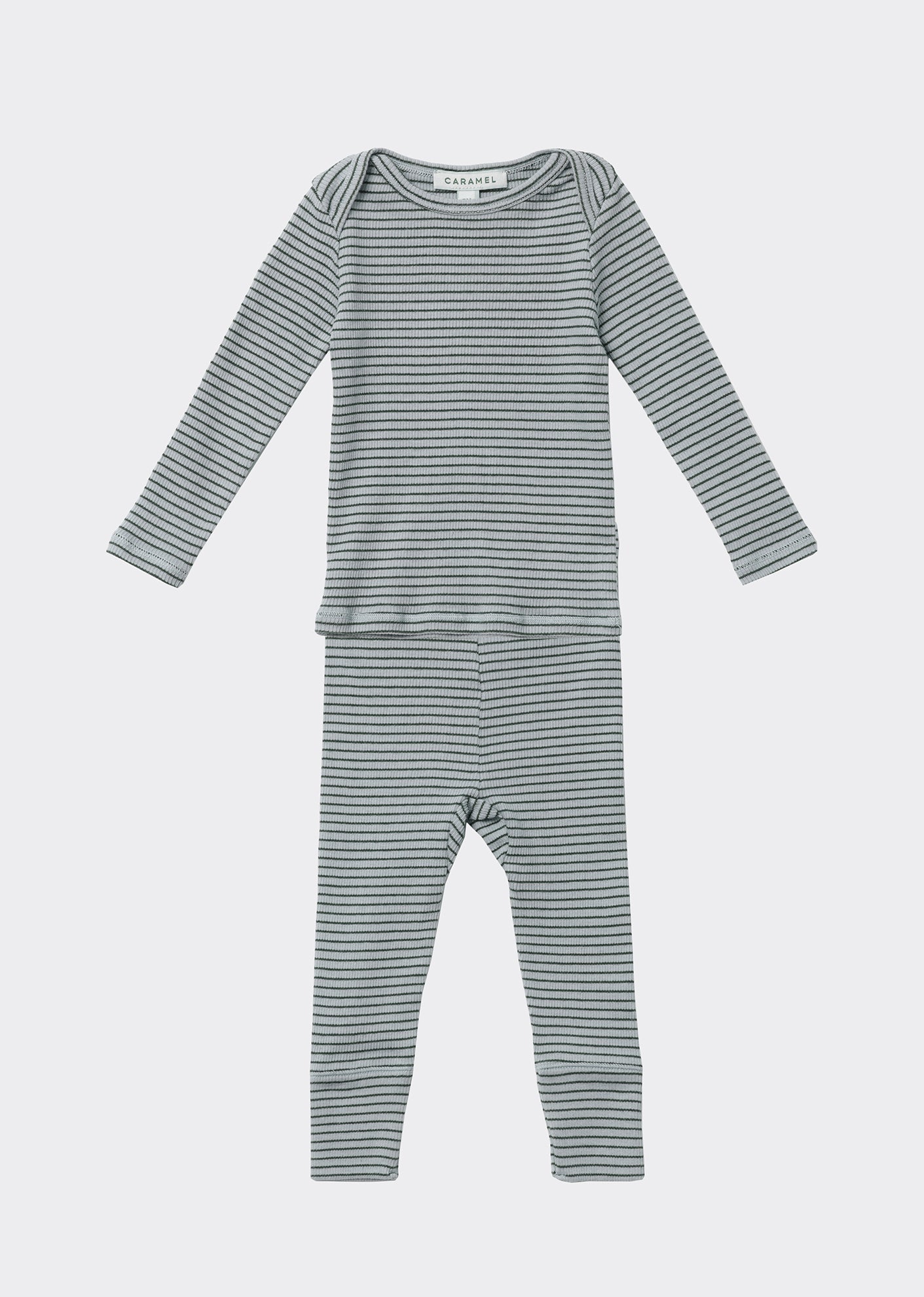 Kishon Baby T-Shirt, Mint Chocolate Stripe