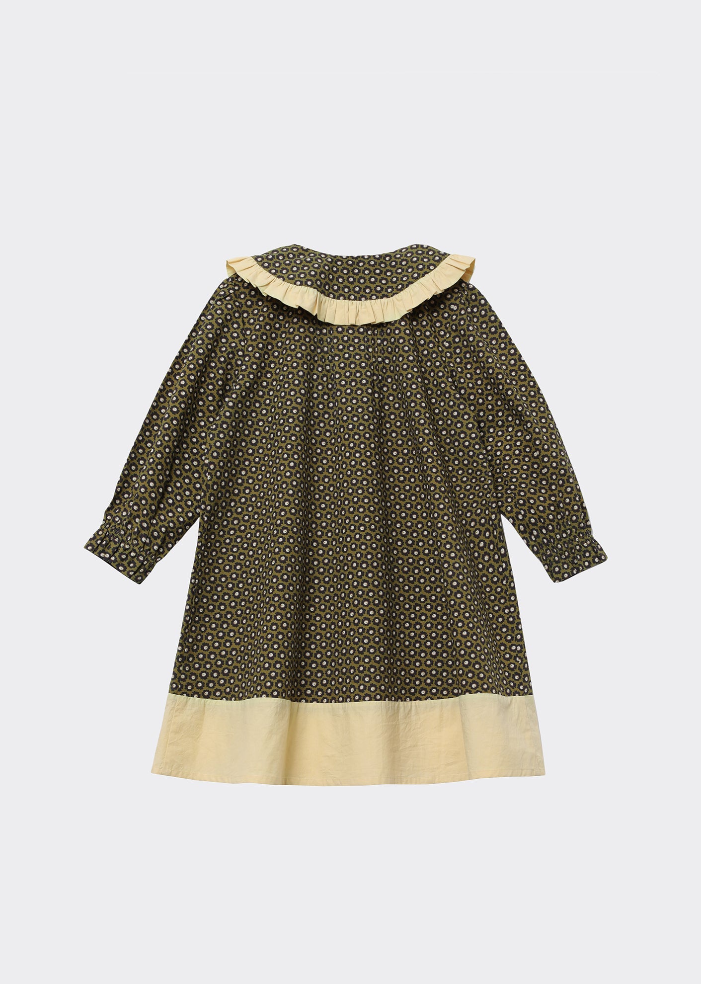 Mercury Dress, Olive Flower Spot Print