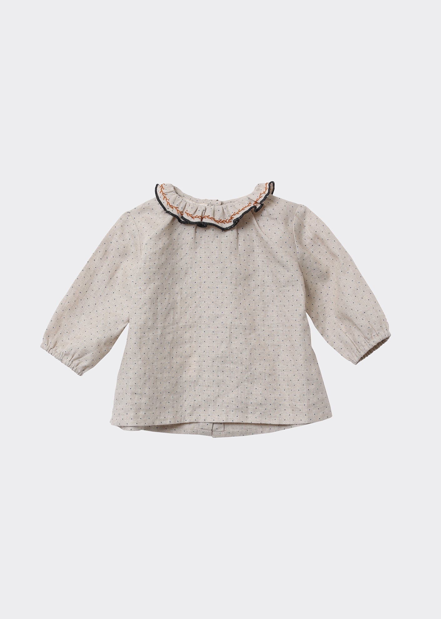 Miron Baby Blouse, Cream Dotty