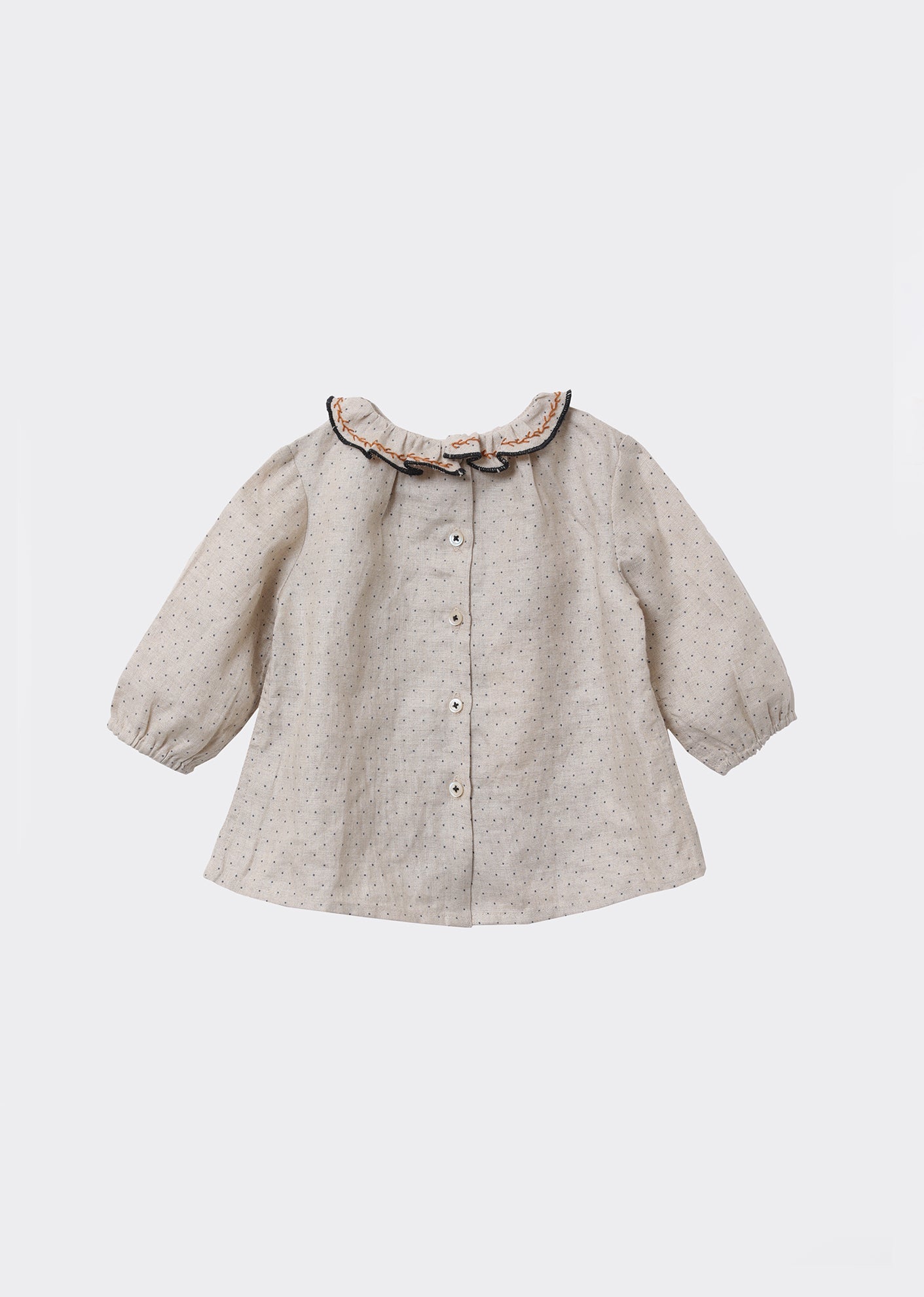 Miron Baby Blouse, Cream Dotty