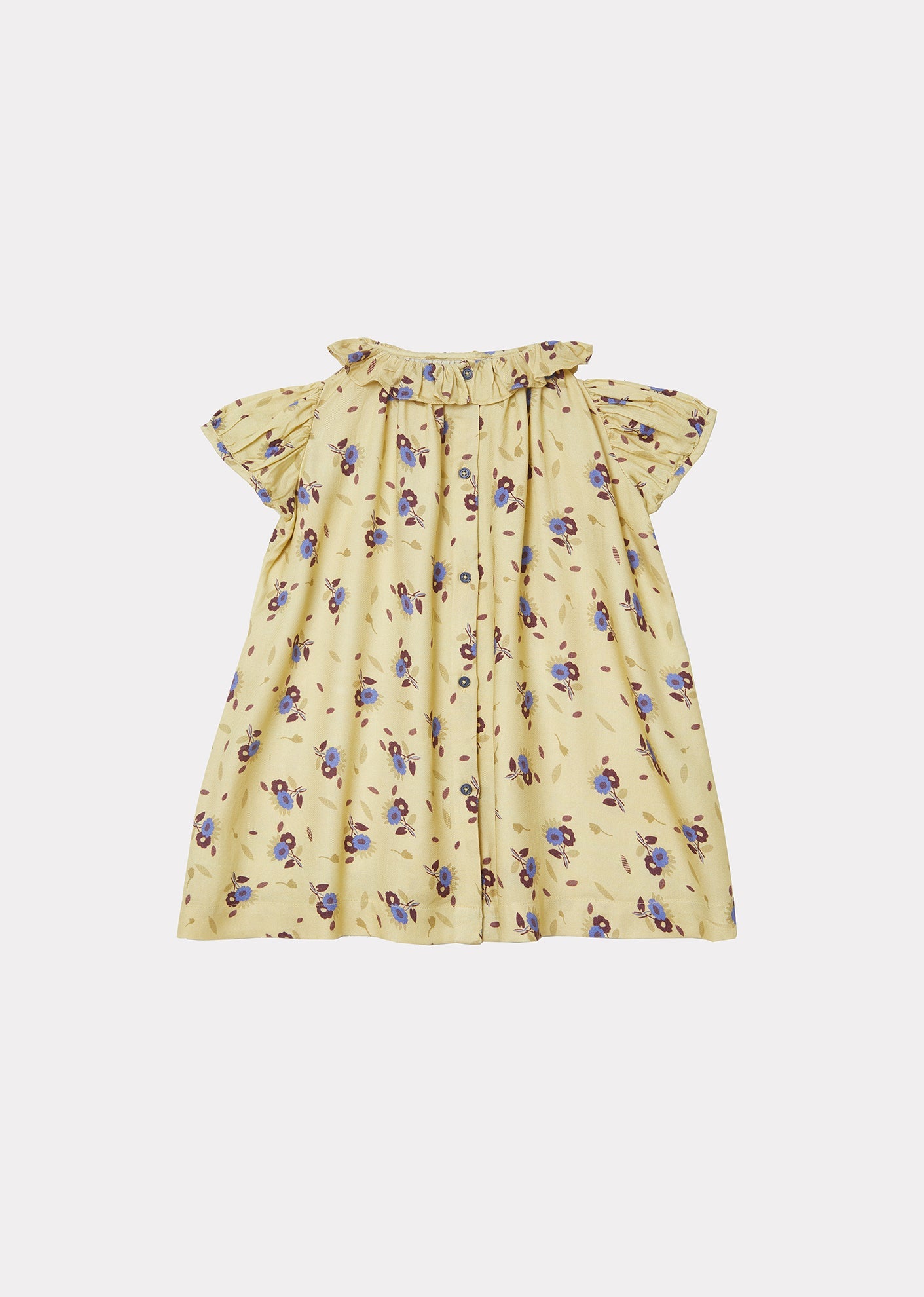 Natta Baby Dress, Yellow Thistle Print