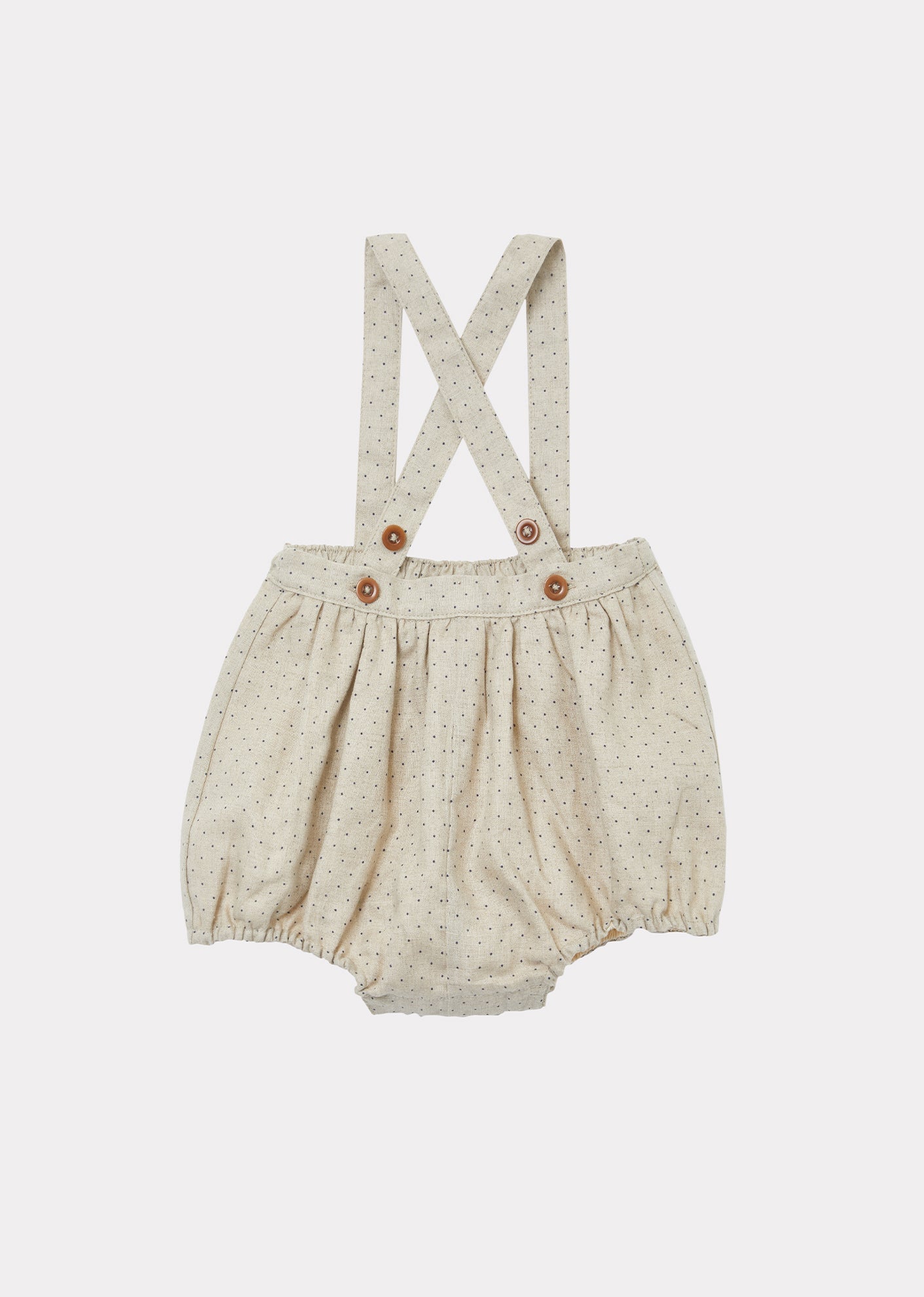 Pare Baby Romper, Cream Dotty