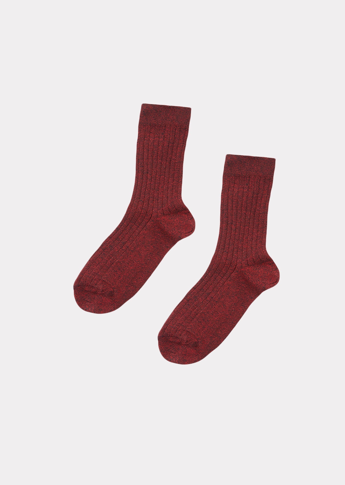 Child Rib Ankle Socks, Red Melange