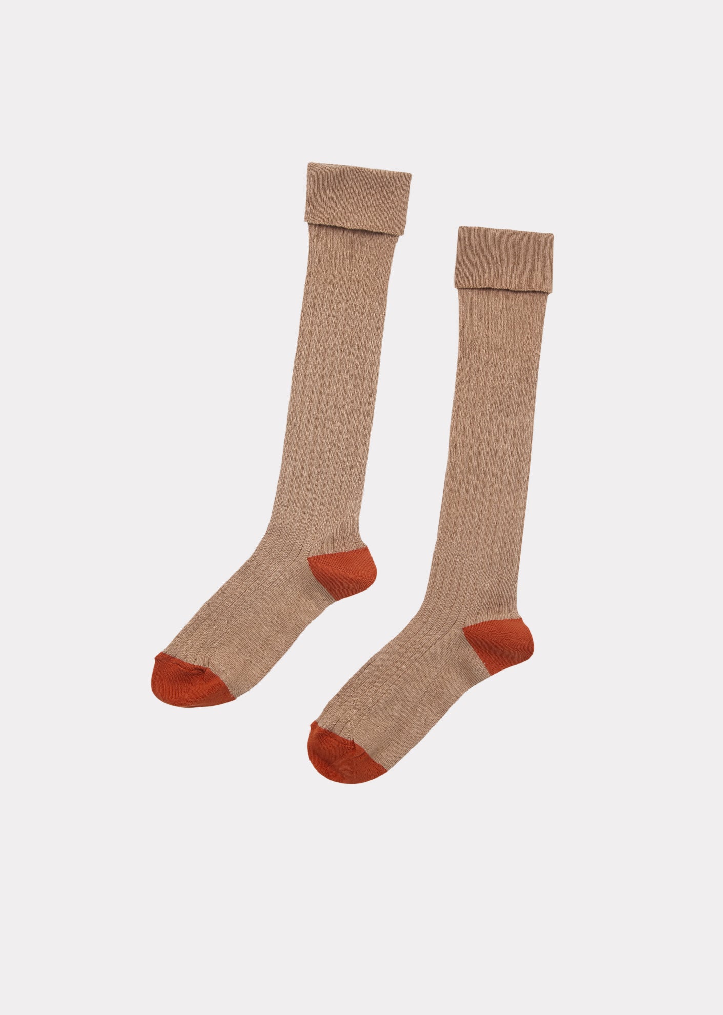 Child Rib Knee Socks, Camel