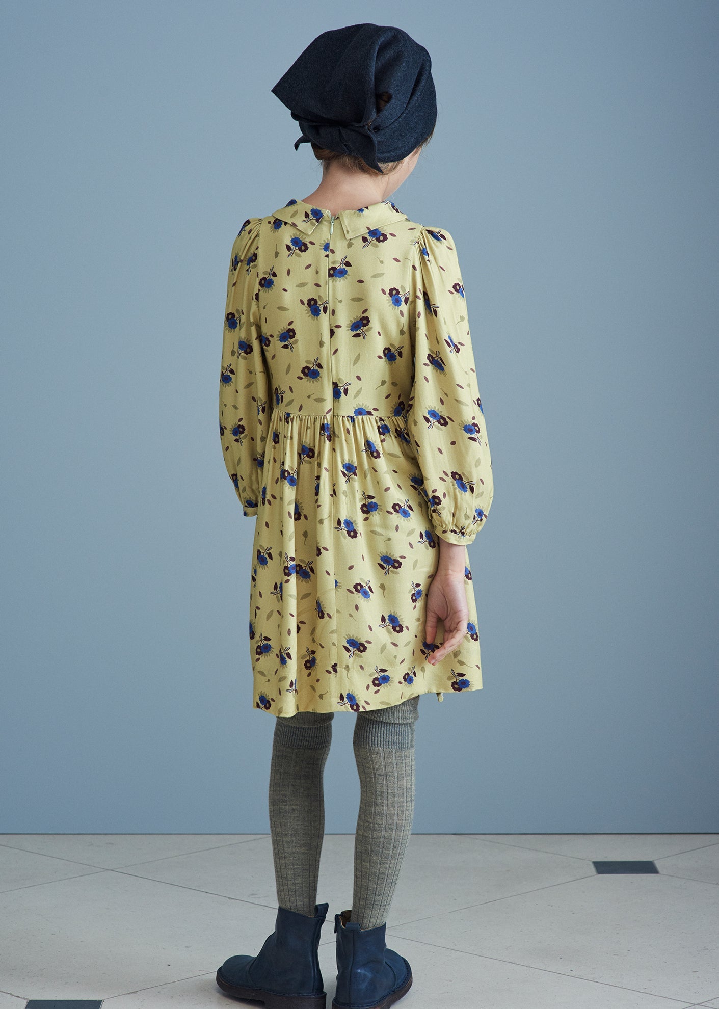 Earth Dress, Yellow Thistle Print