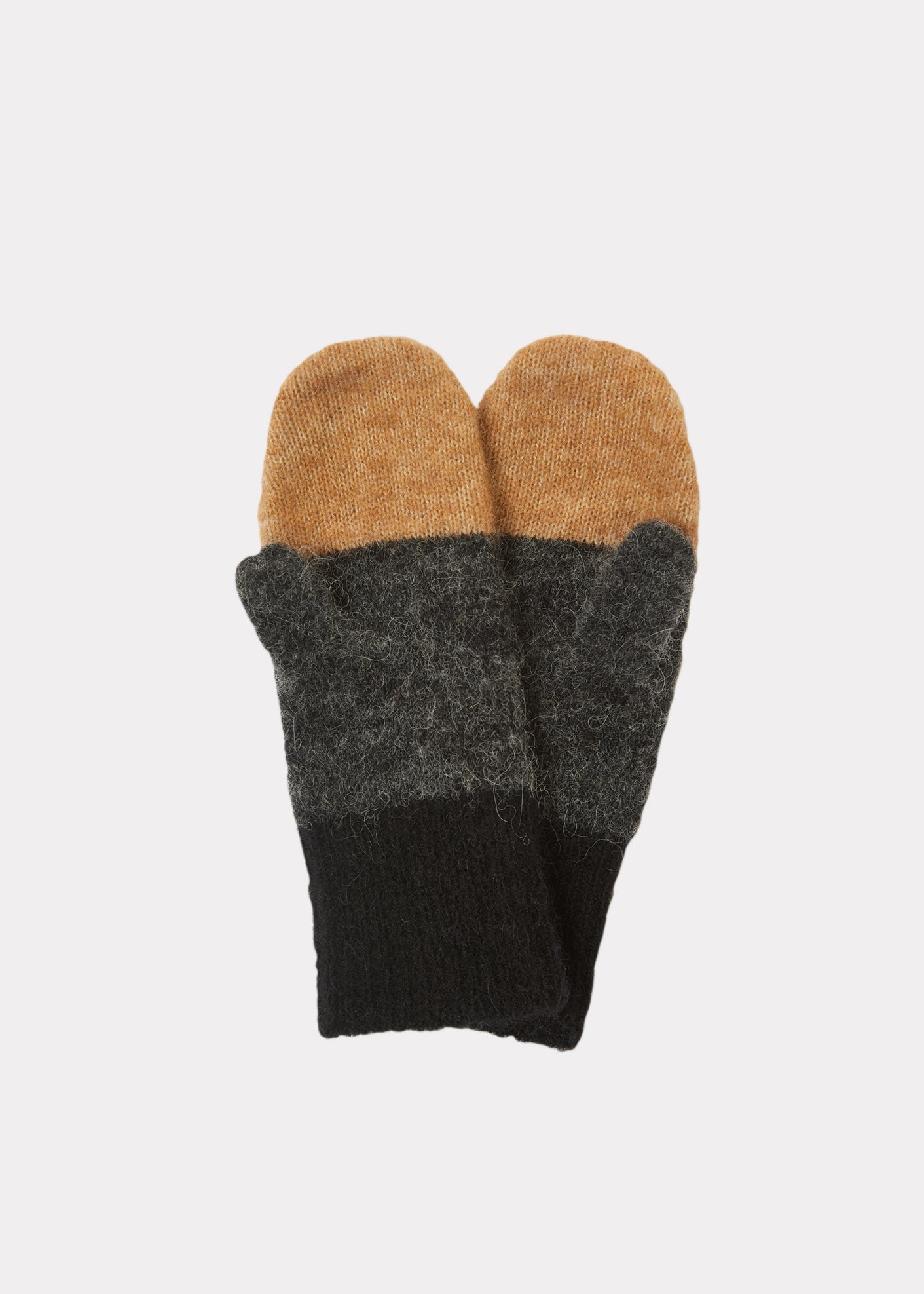 Carme Child Mittens, Black Camel