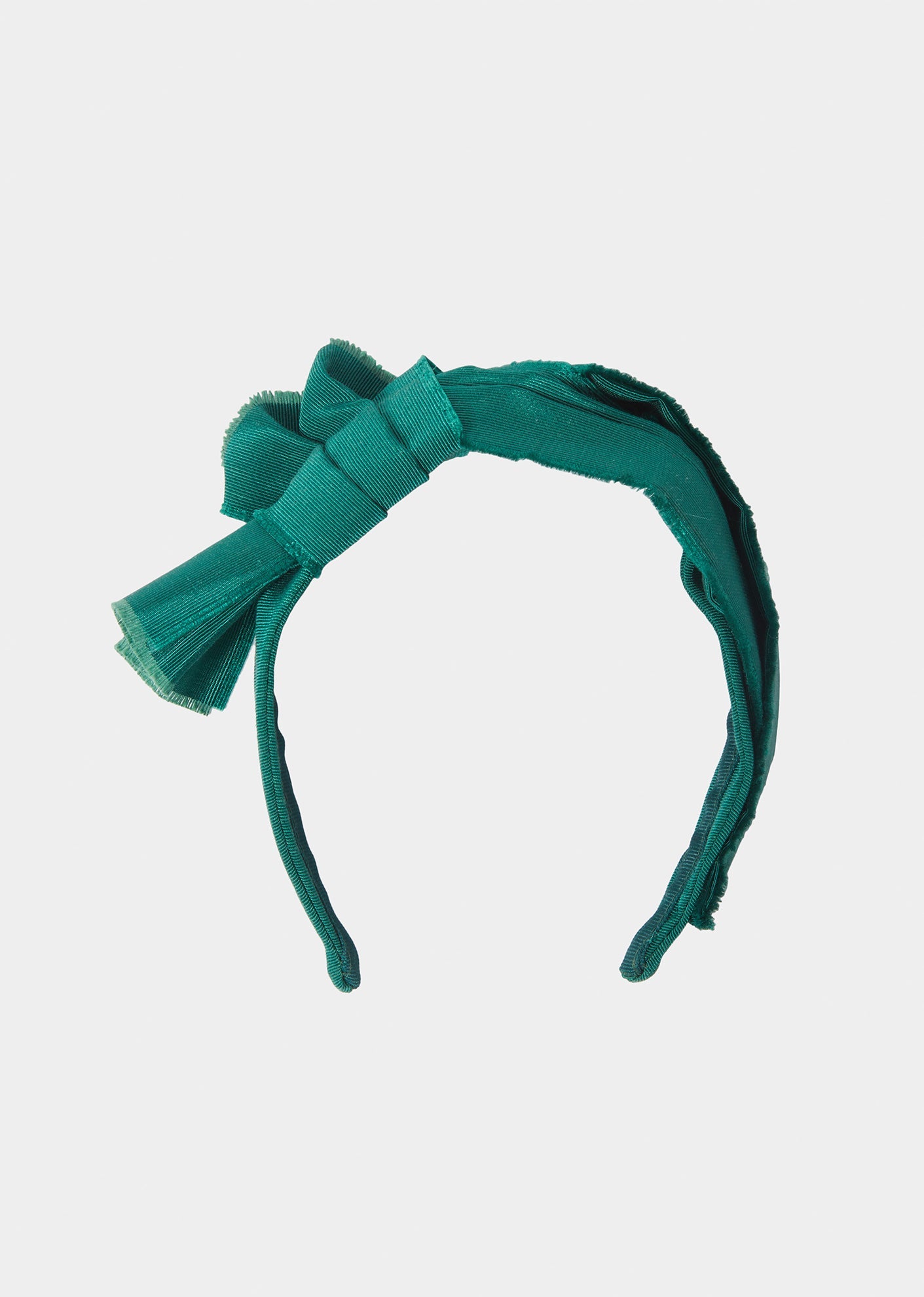 Bengaline Side Frayed Turban Headband - Hunter