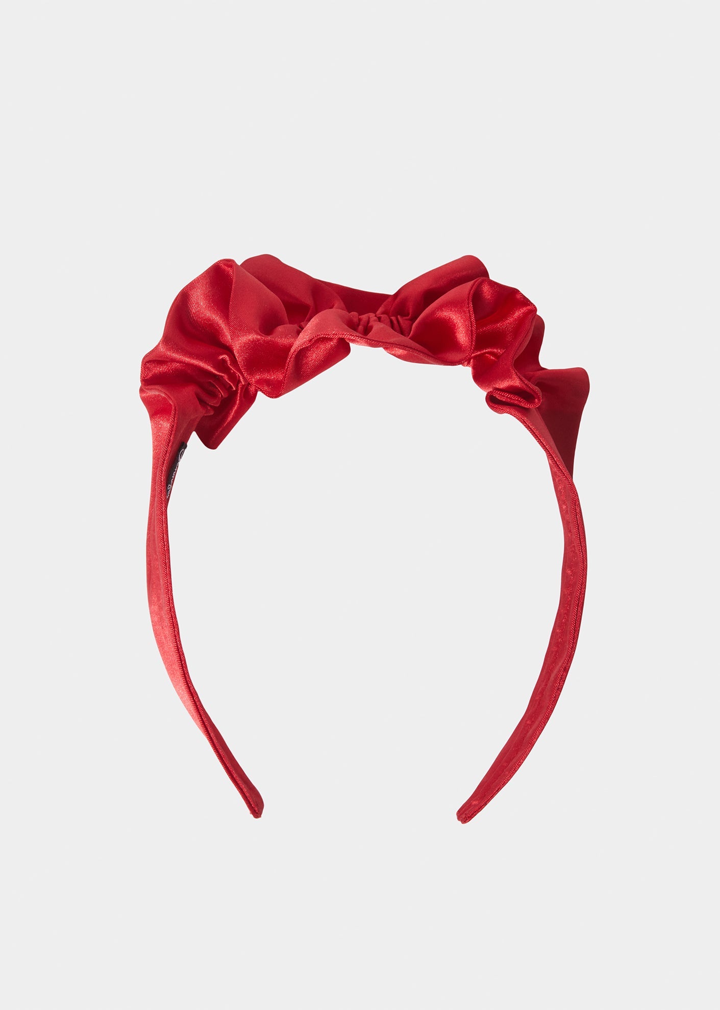 Satin Ruffle Headband - Red